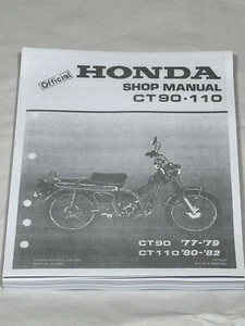 Manual de reparación de taller de servicio oficial de 3 orificios 77-82 Honda CT90 CT110 Trail 90 110 - Imagen 1 de 3