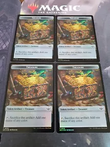 Mtg. 4x Treasure Double-Sided Tokens. Foil. Outlaws Of Thunder Junction. Nm - Picture 1 of 1