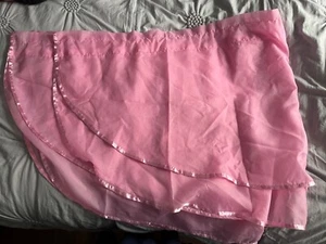 Belle Maison Voile Layered Solid Sheer x 2 Ascot Window Valance - Pink- 60”x24” - Bild 1 von 2