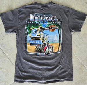 Peterson's Miami Beach Erwachsene grau Grafik T-Shirt Motorrad Gr. M - Bild 1 von 6
