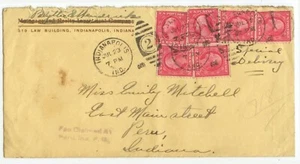1920 Indianapolis Indiana Special Delivery paid with 2ct coil x 6 - Picture 1 of 1