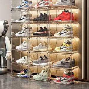 20Pcs Shoe Boxes Storage Case Clear Boxes Stackable Transparent Organizer NEW - Picture 1 of 12