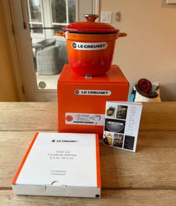 Le Creuset Enameled Cast Iron Rice Pot w/ Inner Lid2 1/4 qt 6 " Flame Orange NEW - Picture 1 of 13