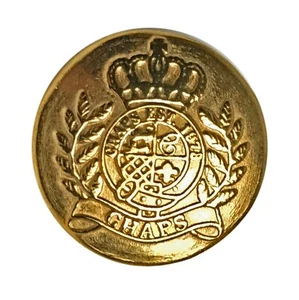 Ralph Lauren Chaps Crown Gold tone Metal Sleeve Replacement Button .60" - Picture 1 of 2