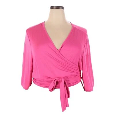 Top corto Torrid Active rosa suave jersey envolvente talla 5X nuevo con etiquetas media manga entrenamiento Foto 1 de 4