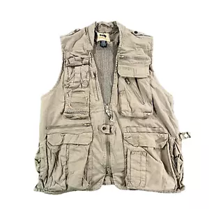 Humvee Men’s Safari Vest Tan Tactical Utility Hunting Fishing Outdoor Vented Lg - Picture 1 of 9