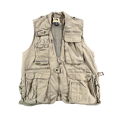 Humvee Men’s Safari Vest Tan Tactical Utility Hunting Fishing Outdoor Vented Lg - Image 1 of 4