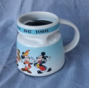 Disney Store Mickey Mouse Through the Years Wide Bottom Travel Coffee Mug Cup - Picture 1 of 11