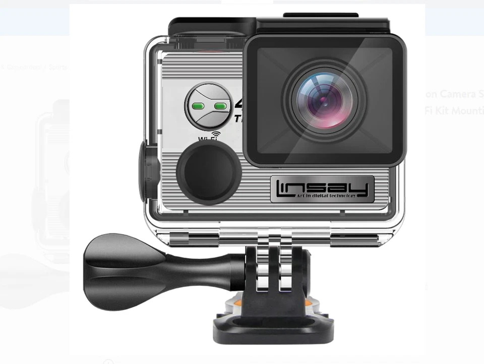 LINSAY X9000A4K New True 4K Action Camera Sport Outdoor Activities UHD Video - Image 1 of 1