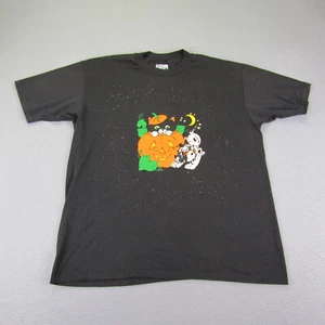 Vintage Halloween Shirt Mens XL Black Single Stitch Kitten Jackolantern Pumpkin - Picture 1 of 9