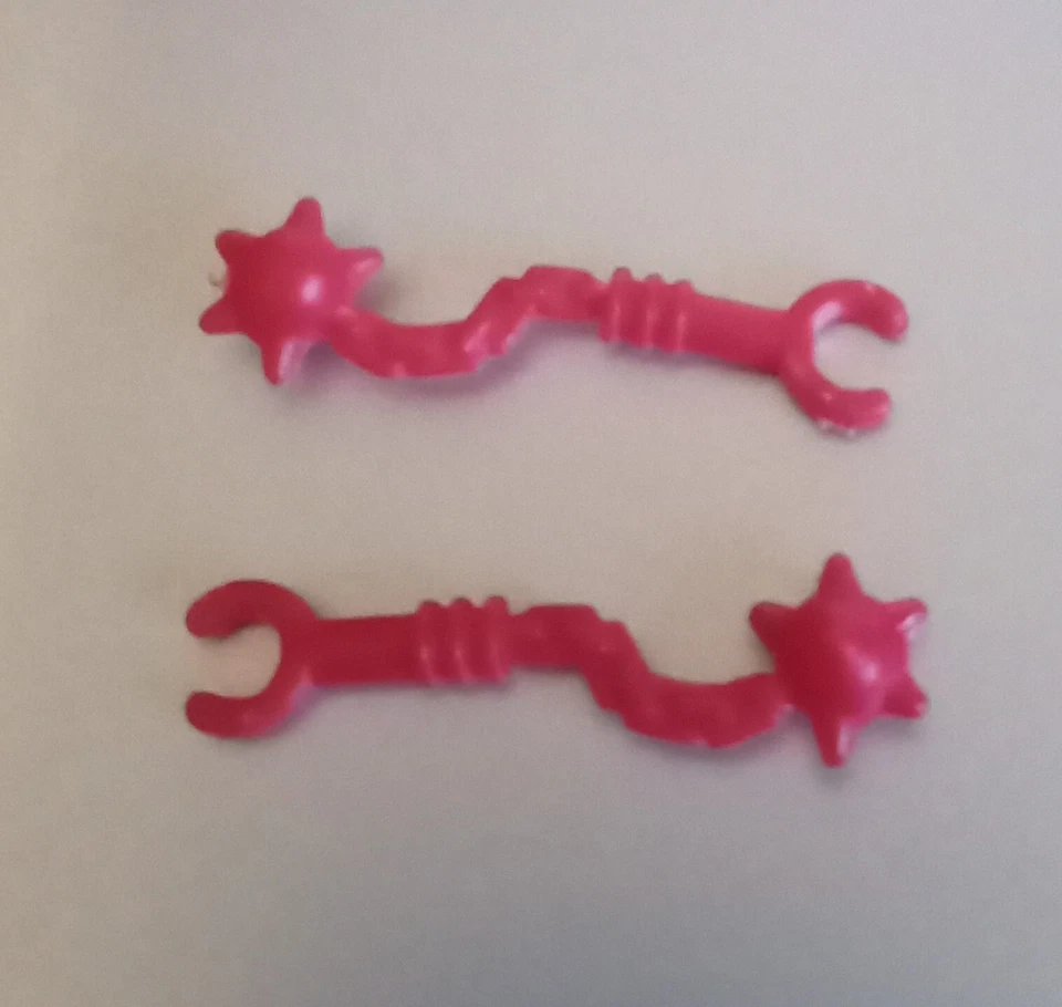 Cantidad 2 Original 1987 Tyco Dino Riders Rulon Red Mace Accesorio Parte Arma Foto 1 de 1