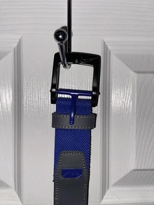 Nike Men’s G-Flex Belt Leather And Stretch Blue & Gray 46” Full Length - Picture 1 of 13