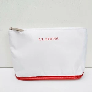 CLARINS White Makeup Cosmetics Bag, Travel Toiletry Pouch, Brand NEW! - Picture 1 of 7