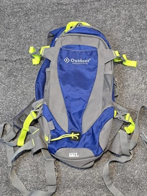 Mochila de día Outdoor Products 13L azul gris neón ribete senderismo ciclismo Foto 1 de 4