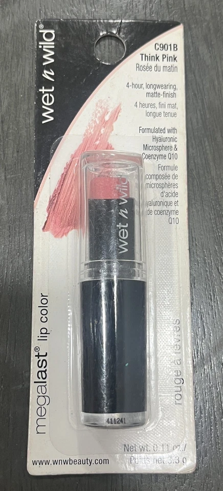 Wet n Wild Megalast Lip Color Lipstick - Think Pink 901B  - .11 Oz. Sealed NEW - Image 1 of 1
