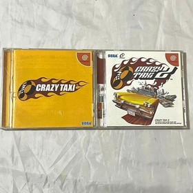 Dreamcast Crazy Taxi 1 2 Set Lot DC Sega Racing Game Japan JP Tested
