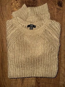 J. CREW BRAUNER OVERSIZED 100% LEINEN LOCKERER STRICKPULLOVER! XS - Bild 1 von 3