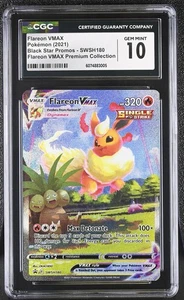 Flareon VMAX SWSH180 Sword & Shield Promo Holo Card CGC Gem Mint 10 - Picture 1 of 2