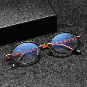 Ovale Brille Mischfarben Gestell Ultraleicht Individualität Brille Unisex - Bild 1 von 16