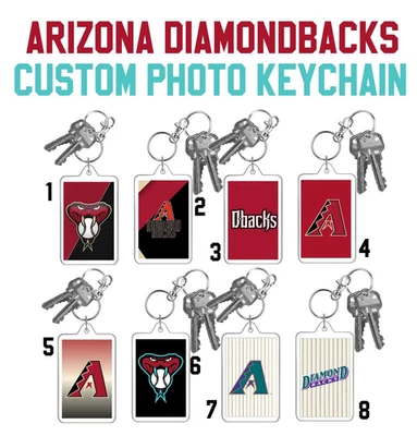 ARIZONA DBACKS MLB Baseball Custom 2 Side Large Photo Keychain YOU CHOOSE - Image 1 of 4