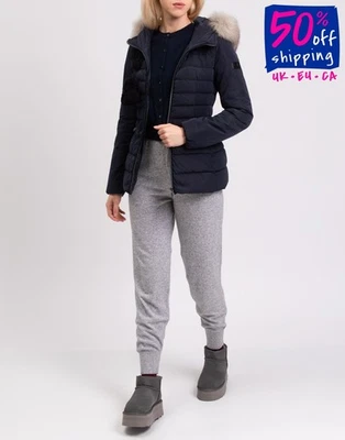 PVP €612 PEUTEREY Plumón Acolchado Chaqueta IT42 US6 M Resistente al Agua Capucha Piel de Zorro Foto 1 de 4