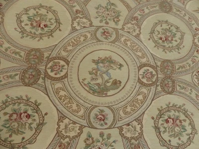 10'x10' New Birds French Aubusson weave hand knotted wool Needlepoint area rug - Image 1 of 4