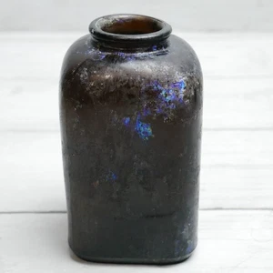Antike kleine 4" Bernstein Schnupftabakflasche 4 Punkte mit Patina - Bild 1 von 8