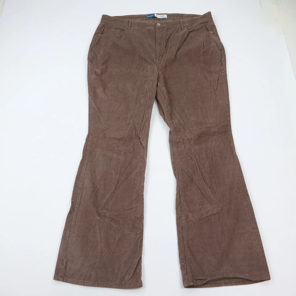 Pantalones de pana Old Navy para mujer 20 acampanados tiro alto elástico marrón boho Y2K Foto 1 de 4