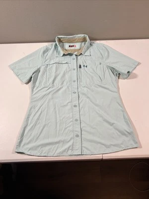 Women’s Under Armour Heat Gear Short Sleeve Fishing Shirt Size L Vented - Image 1 of 4