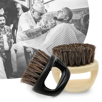 Travel Horse Bristle Ring Design For Men Universal Shaving Portable Beard Brush - Image 1 of 4