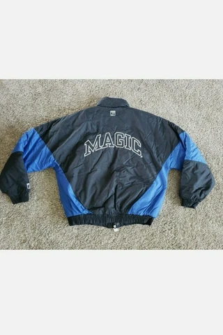 VINTAGE Logo 7 NBA Orlando Magic Puffer Jacket Shaq Sz Large Cover