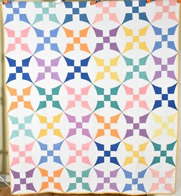 BEAUTIFUL Vintage 30's "Improved Nine Patch" Antique Quilt ~ All Solid Colors! - Image 1 of 4