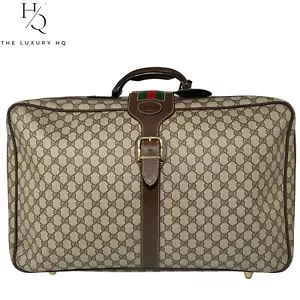 Maleta de viaje vintage GUCCI marrón GG autenticada de segunda mano [LHQ13] - Imagen 1 de 13