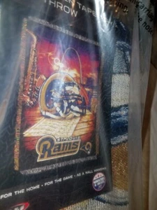 NEW NFL St Louis Rams Tapestry Throw Blanket Woven Fringe Fan Game Wall Hang - Picture 1 of 10