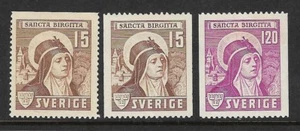 SWEDEN Sc 326-328 VF MINT LH 1941 St. Bridget of Sweden Set of 3 CV $23.15 USD - Picture 1 of 2