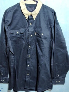 Roper Button Down Shirt Men 2XL Western  Denim Collar Blue Long Sleeve - Picture 1 of 16