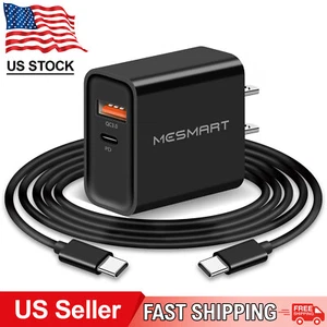 20 Watt USB Type C Fast Wall Charger+3/6ft Cable For Samsung Galaxy S22 S23 S21 - Picture 1 of 20