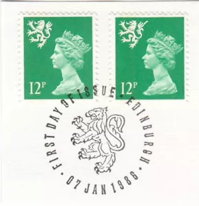 12p GB Scotland Definitives Used 1986 ON PIECE (106343) - Picture 1 of 1