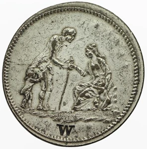 Ficha de dos chelines Warwickshire Birmingham Workhouse 1788 D&H 2a plateada R - Imagen 1 de 5