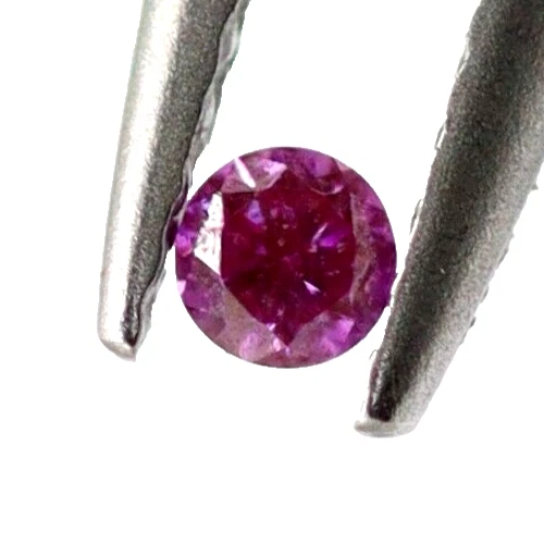 Round Brilliant Cut SI1 Real Diamond Dark Pink Color 1.5 MM Certified 0.023 Ct - Image 1 of 4