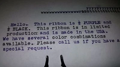 Cinta de tinta universal para máquina de escribir - Cinta de tinta negra y púrpura - Hecha en EE. UU. Foto 1 de 3