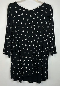 J Jill Top Damen M Tunika schwarz Wearever Collection Stretch Shirt 3/4 Arm - Bild 1 von 10