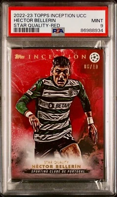 2022-23 Hector Bellerin Topps Inception Star Quality Red Sporting CP 6/10 PSA 9 - Image 1 of 3