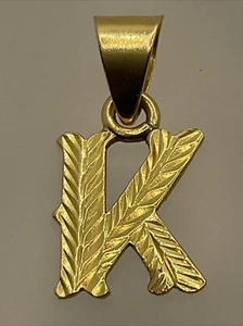 Massiver 18K Gelbgold Anfangsbuchstabe "K" personalisierter Charm Anhänger 1,5gr. - Bild 1 von 18