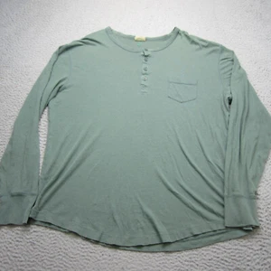 Alternative Shirt Mens XL Green Henley Long Sleeve Basic Lightweight - Picture 1 of 13
