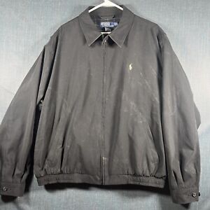 Polo Ralph Lauren Golf Harrington Jacket Men's XL Black Polyester Full Zip