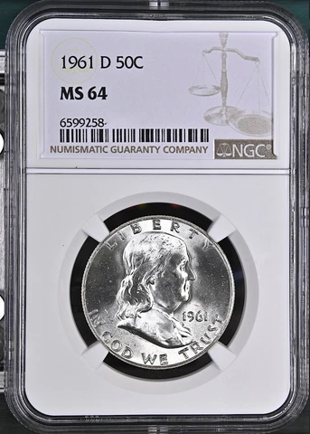 1961-D FRANKLIN HALF DOLLAR NGC MS64 Cover