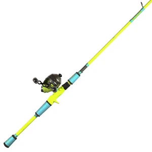 High-VIS & Blue 6ft Spincast Combo~Med Action~Fiberglass~Profishiency - Picture 1 of 1