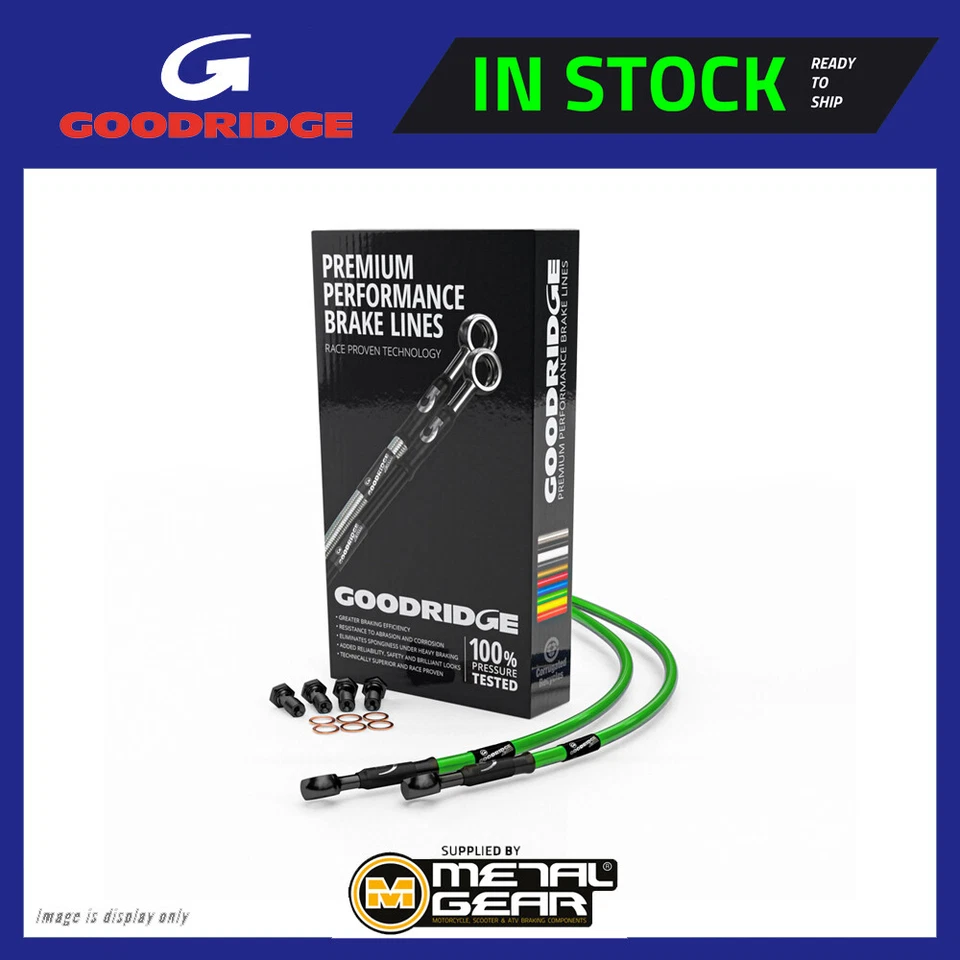 Braided Brake Line Green Rear for KAWASAKI KLR 650 A 1991 1992 1993 1994 1995 - image 1 of 2