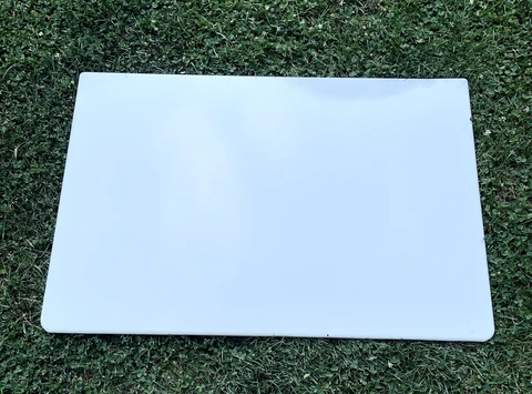 Vintage Glossy PORCELAIN ENAMEL ENAMELWARE TABLE CABINET TOP 36"x24" WHITE NICE Cover